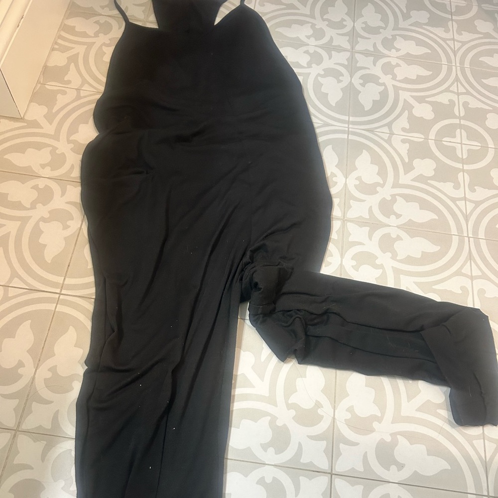 Black jump suit with pockets